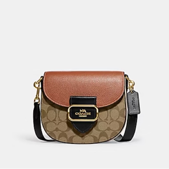 Coach Handbags - COACH MORGAN SADDLE BAG IN COLORBLOCK SIGNATURE CANVAS (COACH CE565)